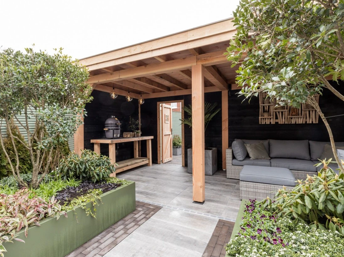 Douglas overkapping, 700 x 300, met schuur en achterwand, Westwood Vrijbuiter - Afbeelding 6